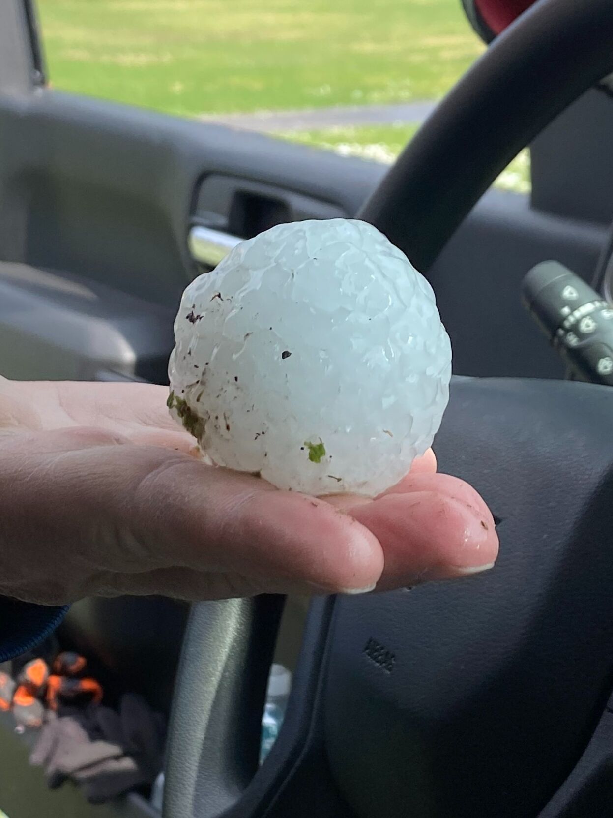 Hail from storm in Jefferson and Switzerland counties in Indiana from ISP Sgt. Wheeles 3-14-24.jpg