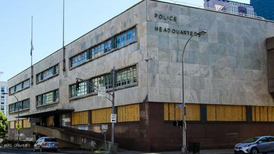 DOWNTOWN LOUISVILLE - PROTEST - DAMAGE - BOARDED UP - 7-28-2020  LMPD METRO POLICE HEADQUARTERS 2.jpg