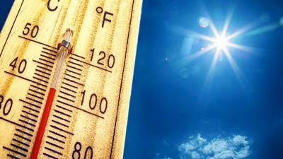 Thermometer in sunlight