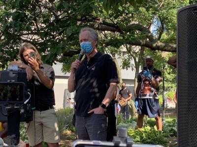 Mayor Greg Fischer addresses protesters at Jefferson Square Park.jpg