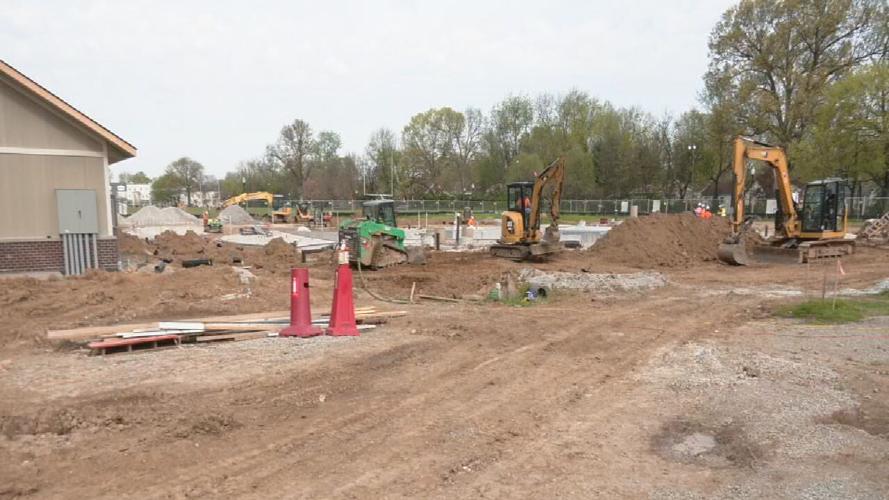Construction on Camp Taylor swimming pool