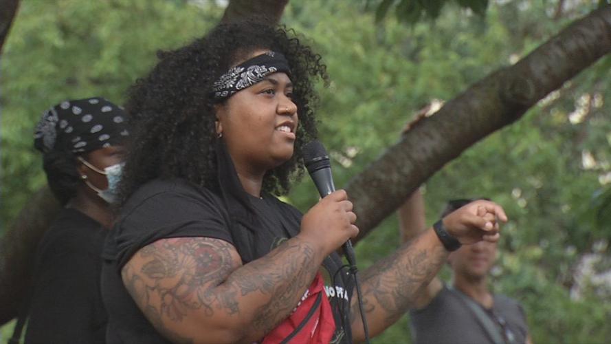 Speaker at Tyler Gerth vigil