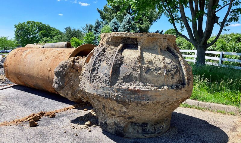 Check valve removed by Louisville Water Company workers in May 2022 during Frankfort Avenue project