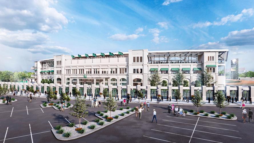 Churchill Downs rendering-Turn 1 Experience exterior-parking lot