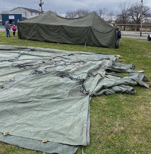 Bullitt County using army tents to create White Flag shelter