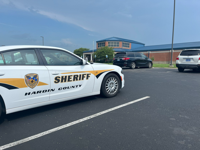 Hardin County Sheriff Car outside Elizabethtown High School