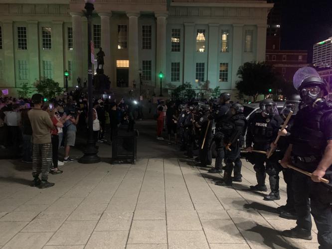 5-29-20 protestors in front of city hall