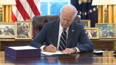 President Joe Biden signs COVID-19 relief bill on Thursday, March 11, 2021