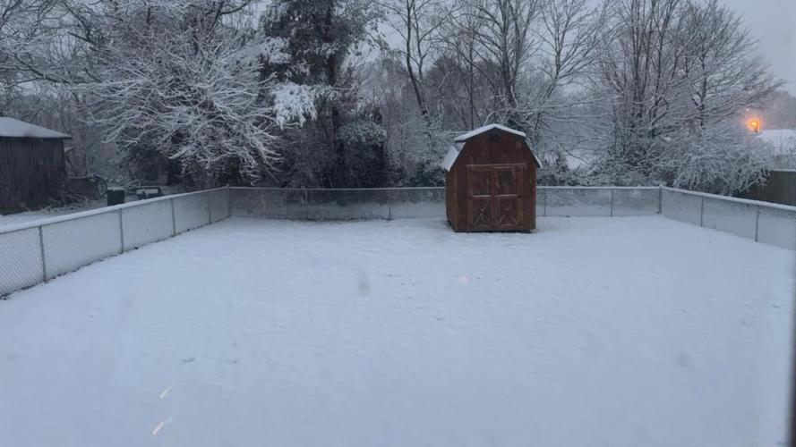 Snowy backyard in Lebanon