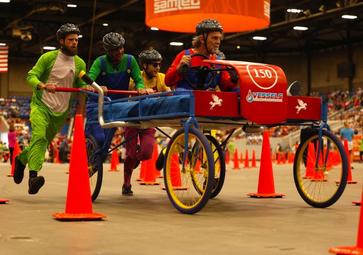 Mario group runs in Bed Races.JPG