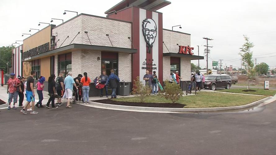 People gather at opening of new KFC in Hikes Point shopping center