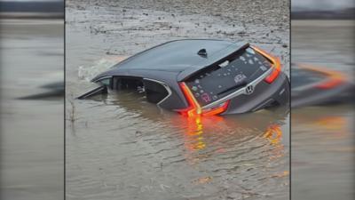 Submerged vehicle in Jackson County, Indiana