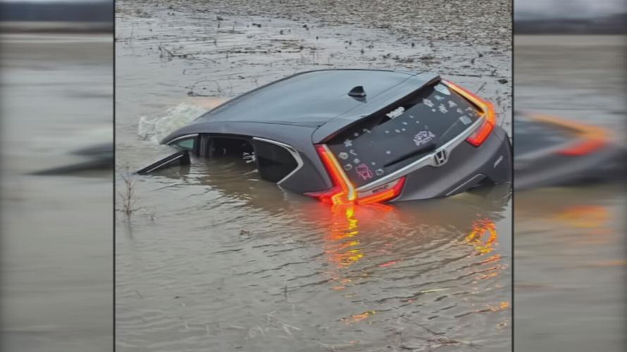 Submerged vehicle in Jackson County, Indiana