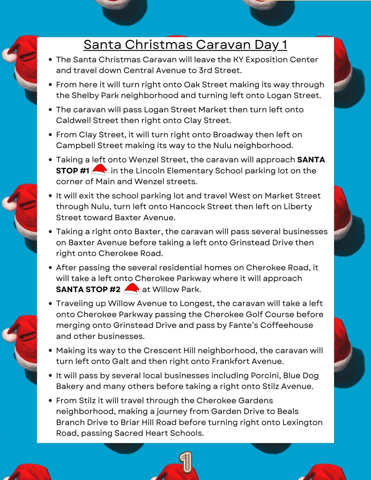 Santa Christmas Caravan Day 1-Saturday 12-10-22