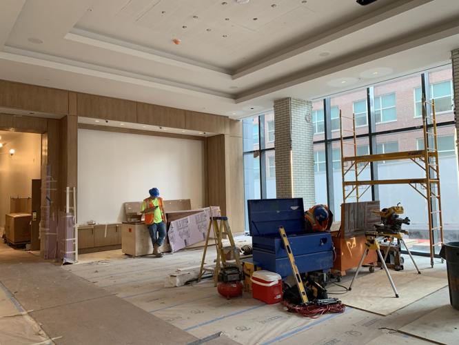 The lobby inside Hotel Distil