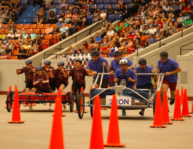 Teams compete in Bed Races.JPG