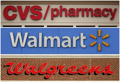 CVS-Walmart-Walgreens combo shot - AP FILE