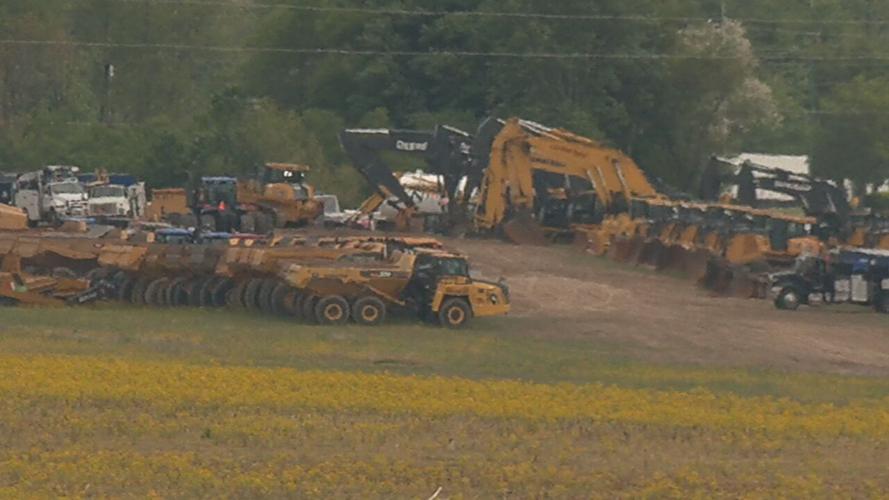 Crews stage for construction in Hardin County