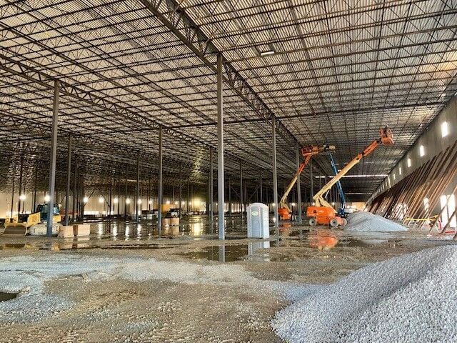 Construction on 19 acres of land being developed by Platform Real Estate Group at River Ridge Commerce Center