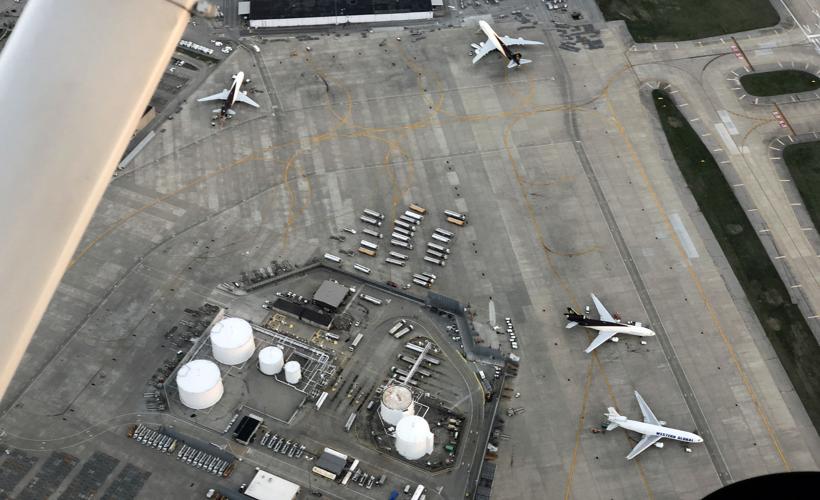 Aerial view of Louisville Muhammad Ali International Airport (KSDF)