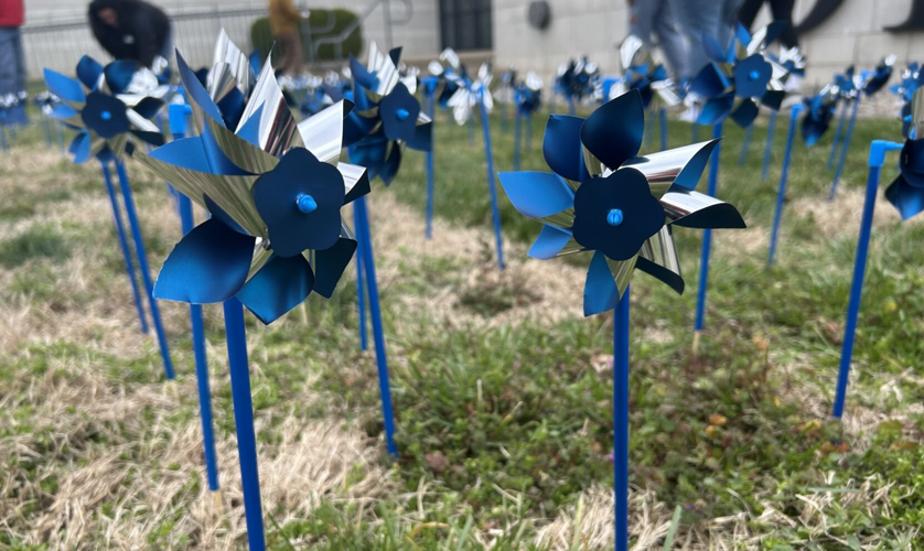 CASA pinwheels for National Child Abuse Prevention Month
