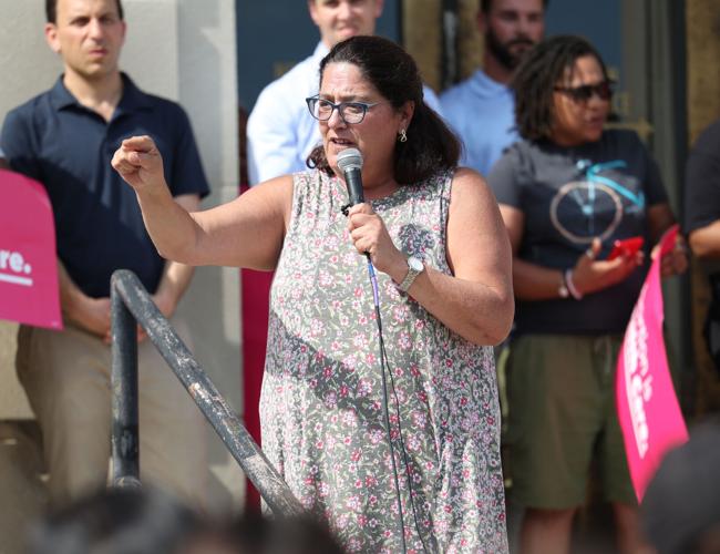 Dr. Karen Berg speaks at abortion rally