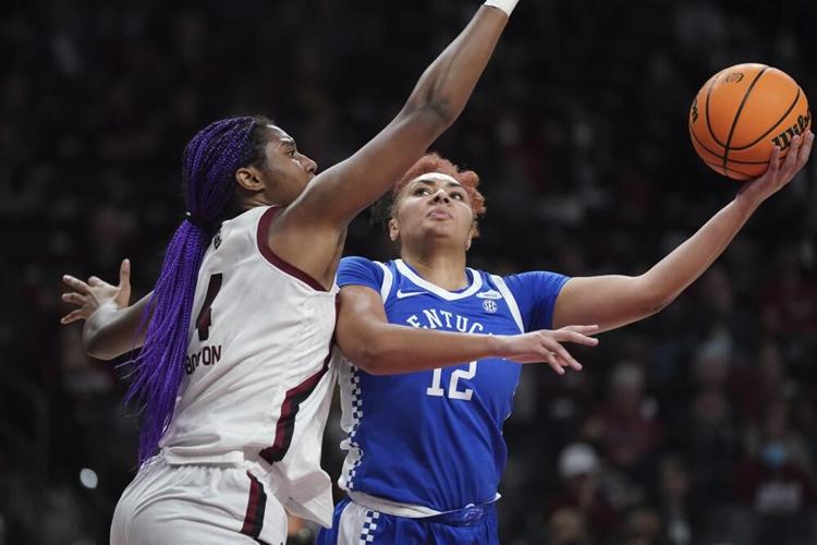 Kentucky guard Treasure Hunt shoots the ball against South Carolina.jpeg