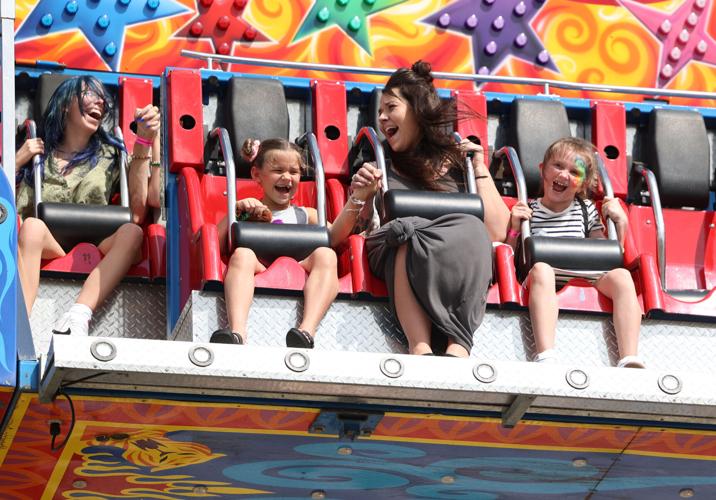 People on amusement ride