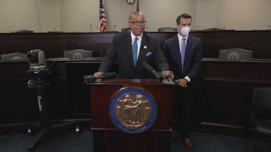Kentucky senators Reggie Thomas and Morgan McGarvey