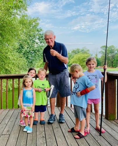 Carl Huber Sr. with great-grandkids