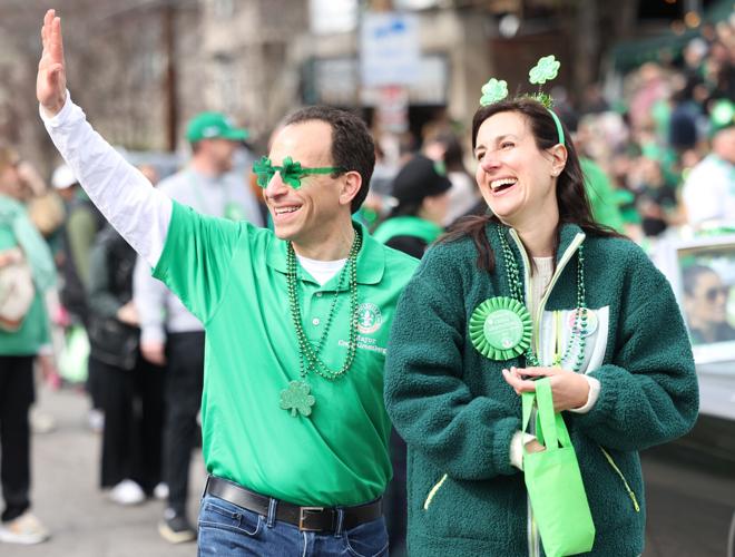 Craig Greenberg and wife at St. Patrick's Day Parade