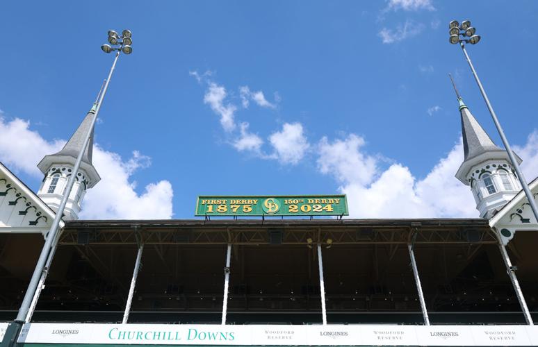 Kentucky Derby 150 signage on April 24, 2024.JPG