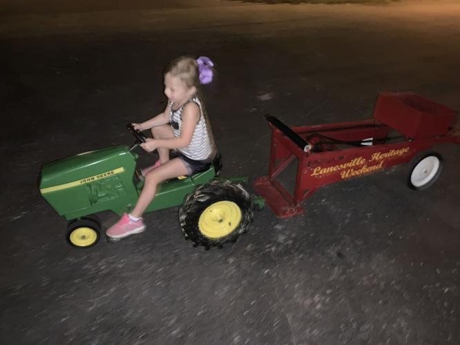 Lanesville Festival Child Rides Green Tractor