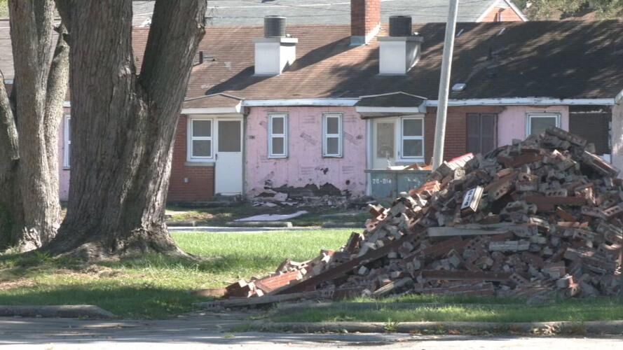 Beechwood neighborhood demolition. (WDRB photo from Sept. 2022)