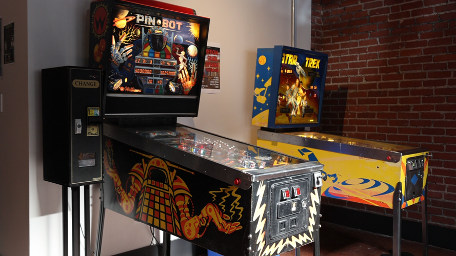 Pinball machines at Pivot Brewing
