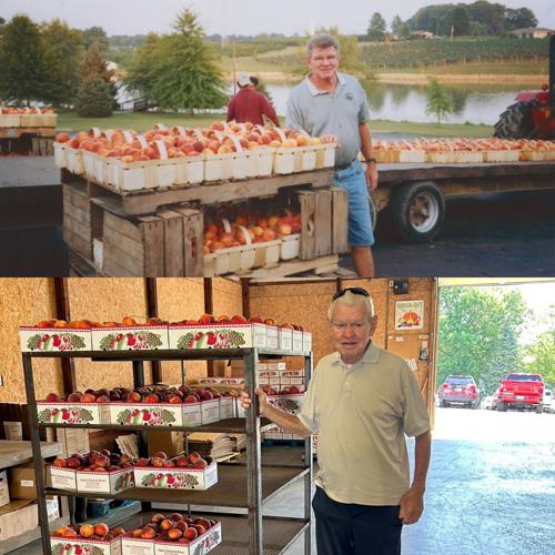 Carl Huber Sr. with peaches