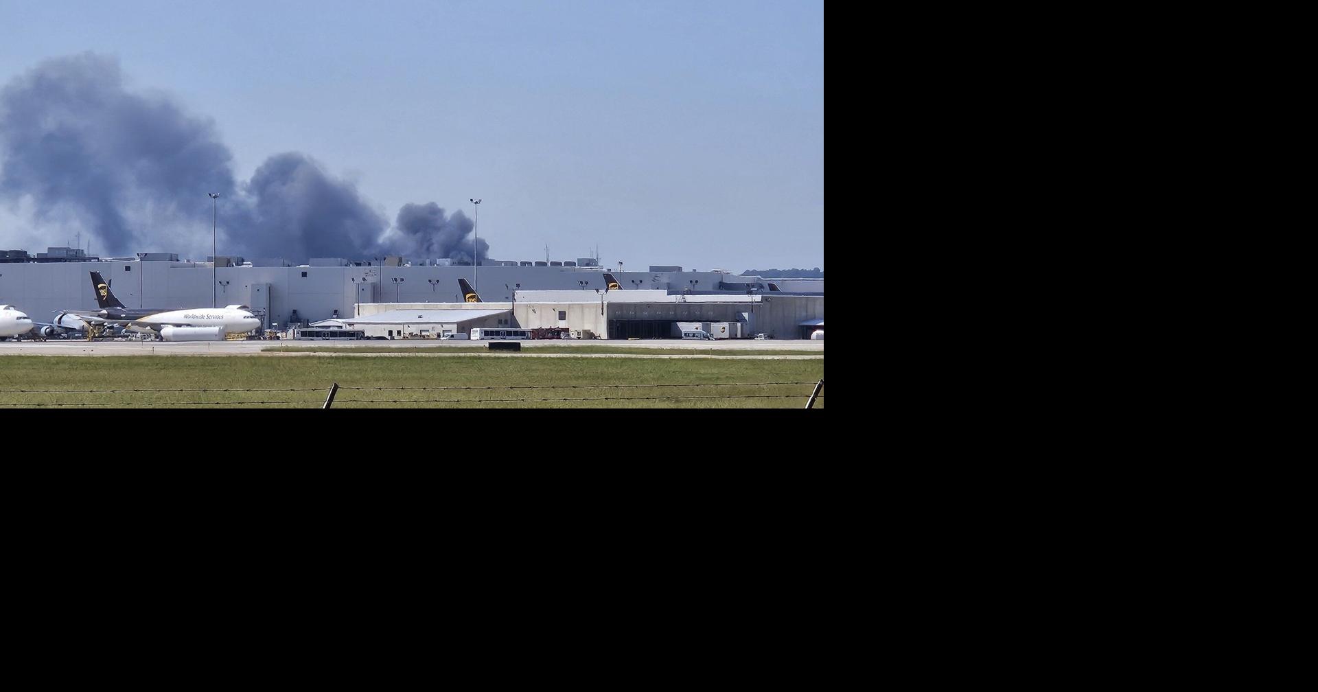 Docking bay fire at Louisville business sends cloud of smoke over area