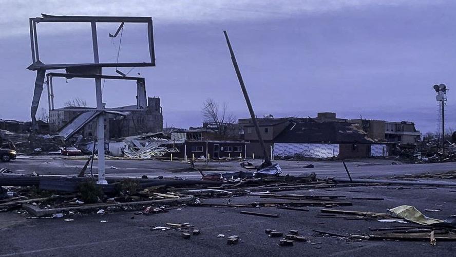 Tornado damage in western Kentucky