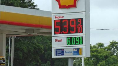 Gas prices at a Shell station in Sellersburg, Indiana, on Tuesday, June 7, 2022