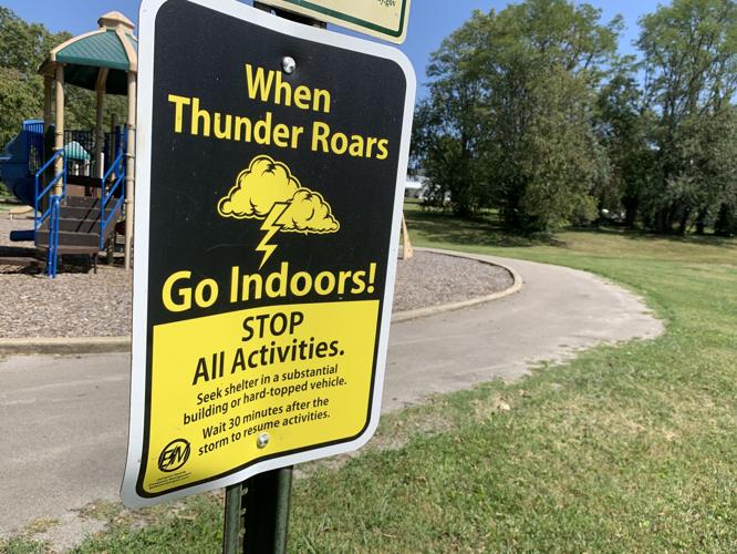 Lightning warning sign