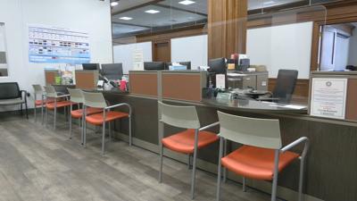 Empty seats at Jefferson County Driver's License Bureau