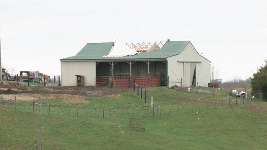 Damaged barn in Spencer County, Kentucky