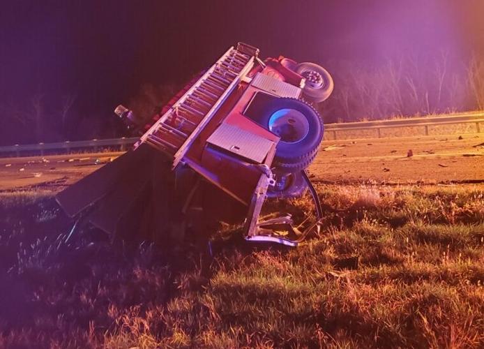 I-71 Henry County Crash - Firetruck on Side