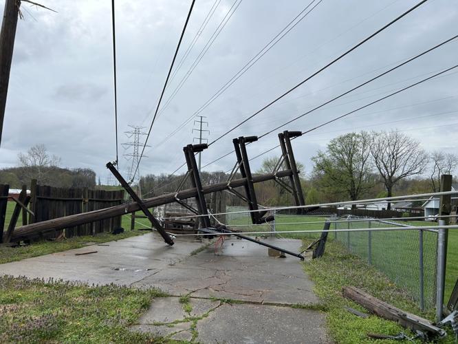 Storm damage on Green Valley Road in New Albany