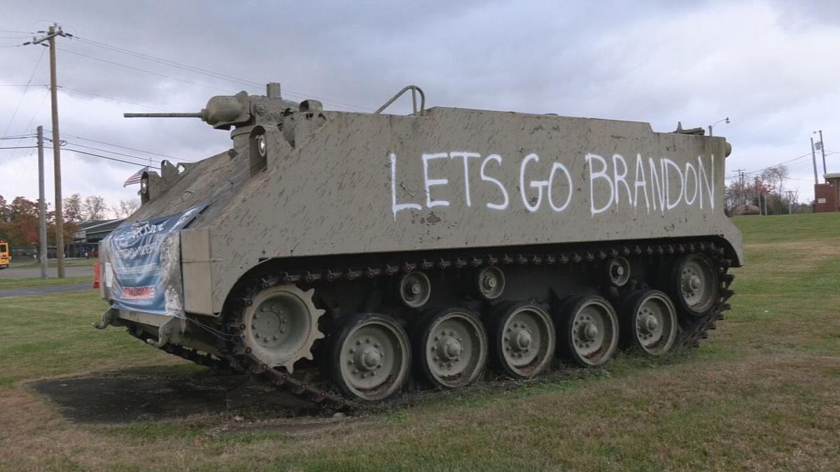New Albany National Guard armored personnel carrier vandalized