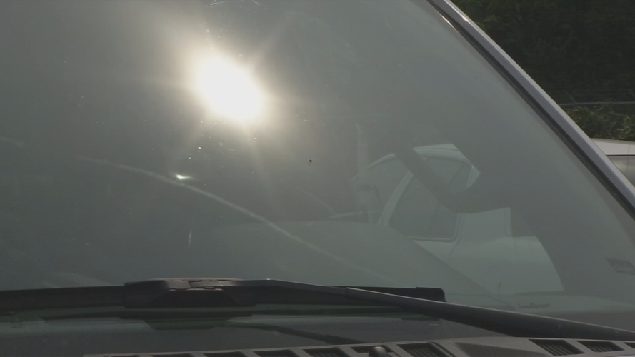 Sunlight reflecting on windshield