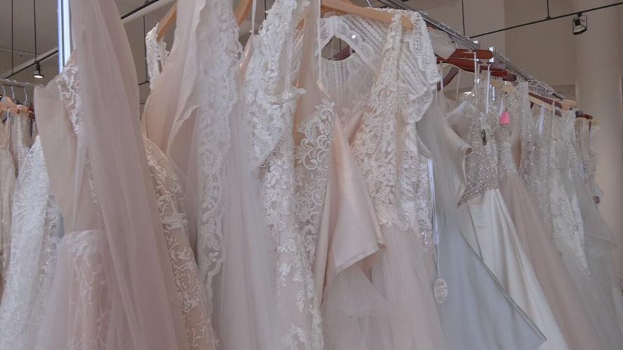 Wedding dresses inside Sophia's Bridal.jpeg