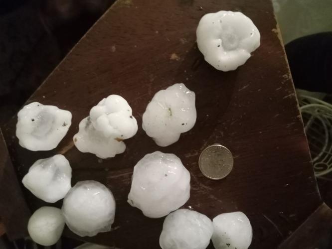 Hail in Louisville's Beechmont neighborhood