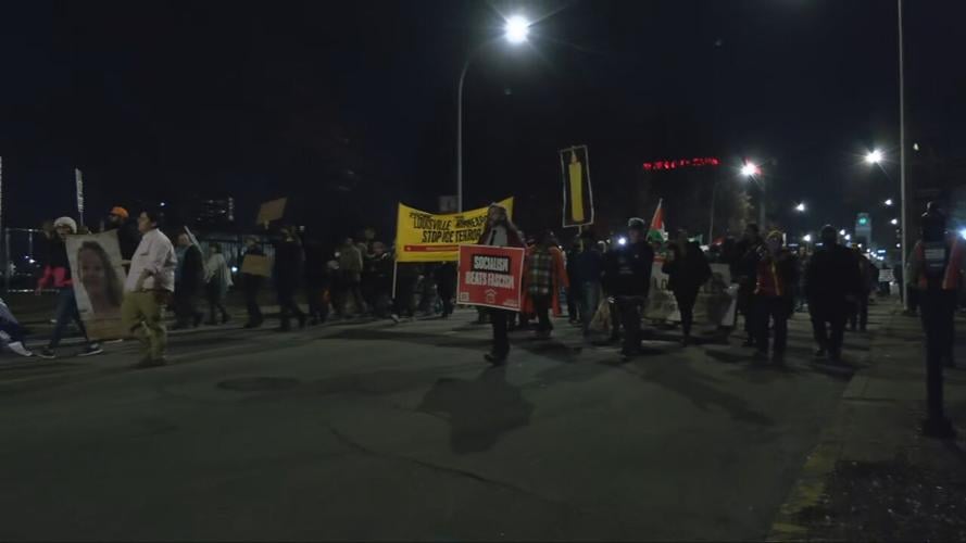 Downtown Louisville ICE fatal shooting protest 1-8-26