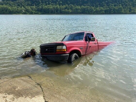 Submerged truck in Mauckport, Ind. - 6.29.24
